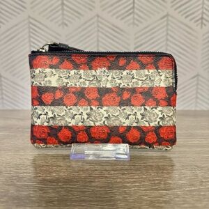 COACH Rose Queen Stripe Corner Zip Wristlet